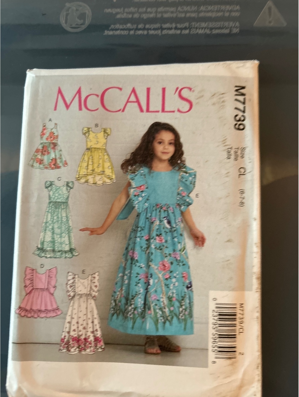 McCALL'S M7739 Girls' Dress Sewing Pattern Size 6-7-8-10